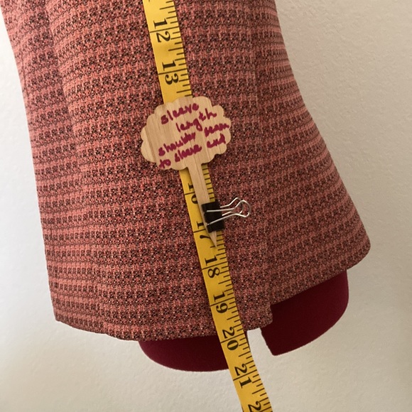 Le Suit Separates Size 12 lined blazer orange with black & cream specs. - Picture 3 of 11